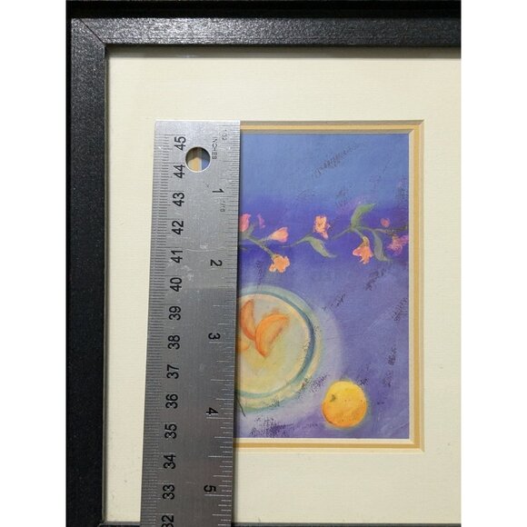 Framed Still Life Fruit & Flowers Print with Black Wooden Frame & Hanging Hook - Picture 3 of 9